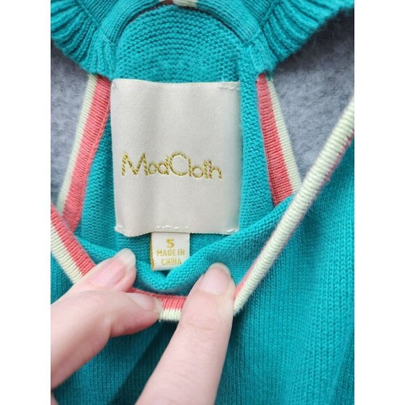 ModCloth Womens Sleeveless Teal Dress With Coral Trim Size S - Picture 3 of 4
